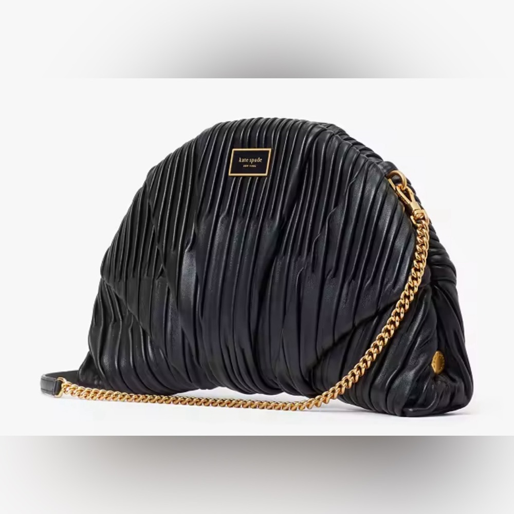 Kate Spade Patisserie Pleated 3d Croissant Clutch nwt